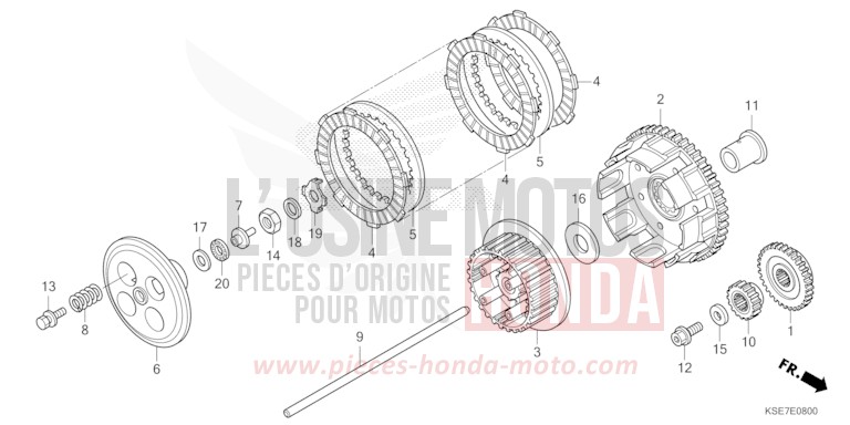 CLUTCH for CRF150R "Big wheels" EXTREME RED (R292) from 2025